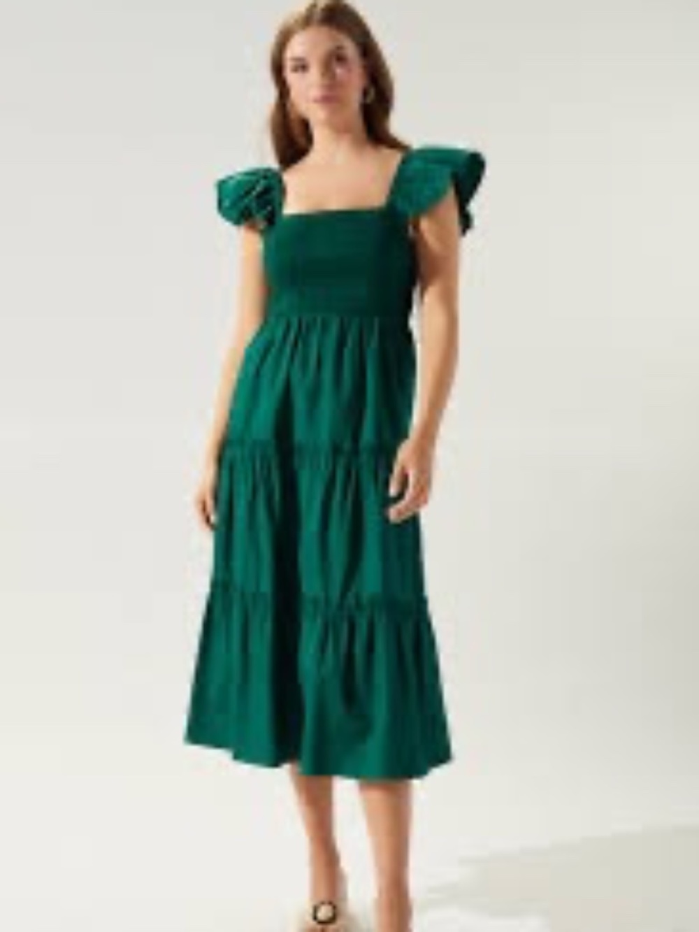 Sugarless Smocked midi dress in small